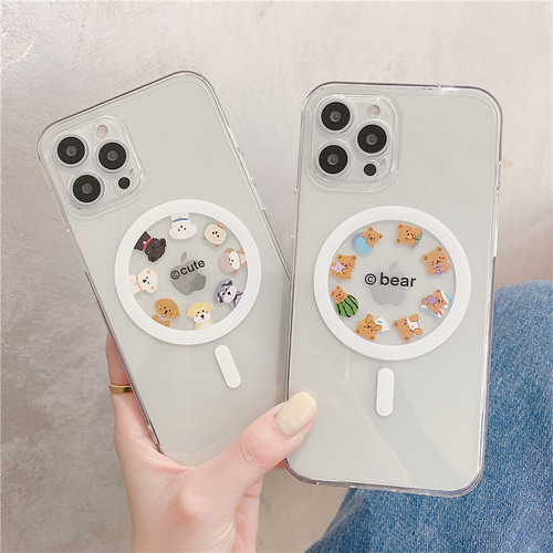 쏘쏘 정품 아이폰 동물캐릭터 투명 실리콘 케이스