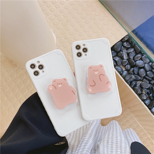 쏘쏘 정품 아이폰 곰돌이 그립톡세트 실리콘 케이스